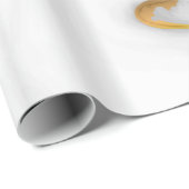 Papier Cadeau Blanc Marbré Avec Du Grain D'Or (Coin rond)