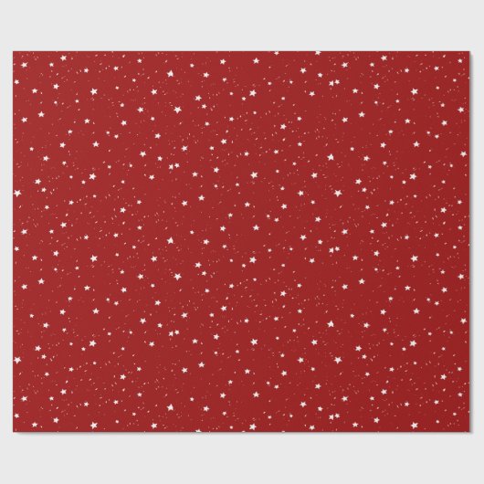 Papier Cadeau Blanc Mini étoile neige Noël Motif rouge (Plat)