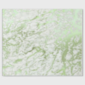 Papier Cadeau Blanc Mint Green Carrara Marbre Pierre VIP Luxe (Plat)
