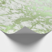 Papier Cadeau Blanc Mint Green Carrara Marbre Pierre VIP Luxe (Coin)
