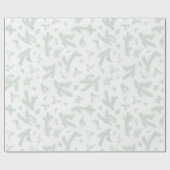Papier Cadeau Blanc moderne et pinte Holly et pin (Plat)
