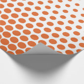 Papier Cadeau Blanc moderne orange de point de polka de carotte (Coin)