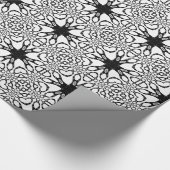 Papier cadeau blanc + noir motif géométrique (Coin)