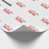 PAPIER CADEAU BLANC PERSONNALISABLE MODERNE DE MARQUE VÉRIFIÉE D (Coin)