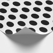 Papier Cadeau blanc & points noirs chic moderne (Coin)