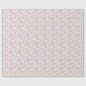 Papier Cadeau Blanc rose Floral Botanique Moderne Noël (Plat)