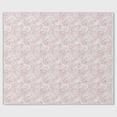 Papier Cadeau Blanc rose Floral Botanique Moderne Noël (Plat)