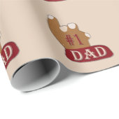 Papier Cadeau Blanc rouge #1 Papa (Coin rond)