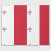 Papier Cadeau Blanc rouge avec sceau Malte (Plat)
