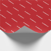 Papier Cadeau Blanc rouge moderne Nom personnalisé Texte Anniver (Coin)