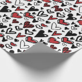 papier cadeau blanc rouge noir (Coin)