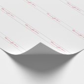 Papier Cadeau Blanc Rouge tendance écriture manuscrite Plaine cr (Coin)