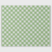 Papier Cadeau Blanc Shabby Chic Pomme Clair Vert Gingham (Plat)