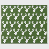 Papier Cadeau Blanc Silhouette Buck (Plat)