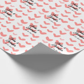 Papier Cadeau blanc simple style de texte mariage rouge coeur (Coin)
