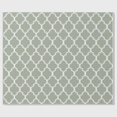 Papier Cadeau Blanc sur la couleur faite sur commande sage (Plat)