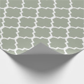 Papier Cadeau Blanc sur la couleur faite sur commande sage (Coin)