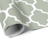 Papier Cadeau Blanc sur la couleur faite sur commande sage (Coin rond)