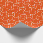 Papier Cadeau Blanc sur les cercles de chevauchement orange vif (Coin)