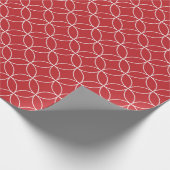 Papier Cadeau Blanc sur les cercles de chevauchement rouge foncé (Coin)