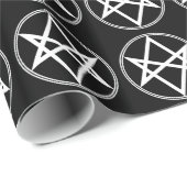 Papier Cadeau Blanc unicursale de Hexagram de Falln (Coin rond)