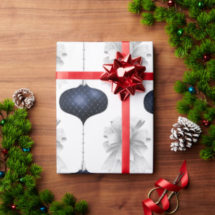 Papier Cadeau Blanc Vaches Bleu Ornements Vacances