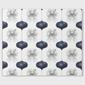 Papier Cadeau Blanc Vaches Bleu Ornements Vacances (Plat)