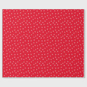 Papier Cadeau Blanc Valentines Coeurs Motif sur le rouge (Plat)