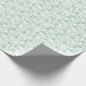 Papier Cadeau Blanc vert floral (Coin)