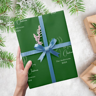Papier Cadeau Blanc vert rennes abstraits Noël moderne