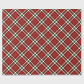 Papier Cadeau Blanc vert rouge de plaid de tartan de Noël de (Plat)