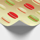 Papier Cadeau Blanc vert rouge sur le Français Macarons de Noël (Coin)