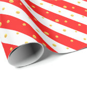 Papier Cadeau Blancs et pointes en diagonale rouge (Coin rond)