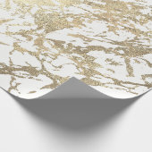 Papier Cadeau Blancs Foxier Or Marbre brillant Métallurique (Coin)