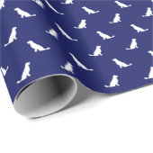 Papier Cadeau Blancs Golden Retriever (Coin rond)