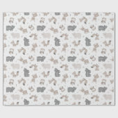 Papier Cadeau Blancs mignons de forêt tribale (Plat)