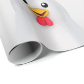 Papier Cadeau Blancs mignons / Rooster blanc (Coin rond)