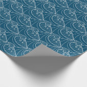 Papier Cadeau Blancs motif Bleu (Coin)