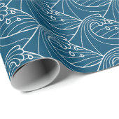 Papier Cadeau Blancs motif Bleu (Coin rond)