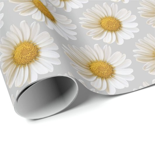 Papier Cadeau Blancs Motif gris clair (Coin rond)