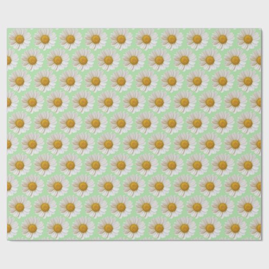 Papier Cadeau Blancs Motif Lumière Sage Vert (Plat)