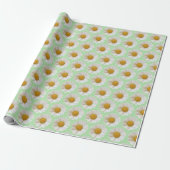 Papier Cadeau Blancs Motif Lumière Sage Vert (Déroulé)
