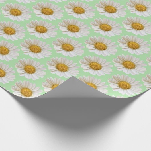 Papier Cadeau Blancs Motif Lumière Sage Vert (Coin)