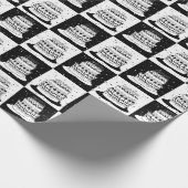 Papier Cadeau Blancs noir À damiers bloc (Coin)