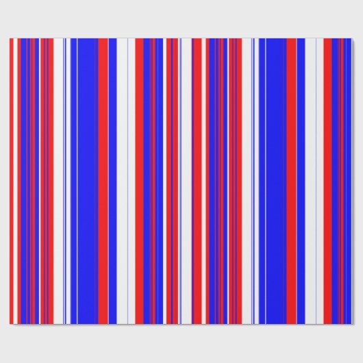 Papier Cadeau Blancs rouges et bleus (Plat)