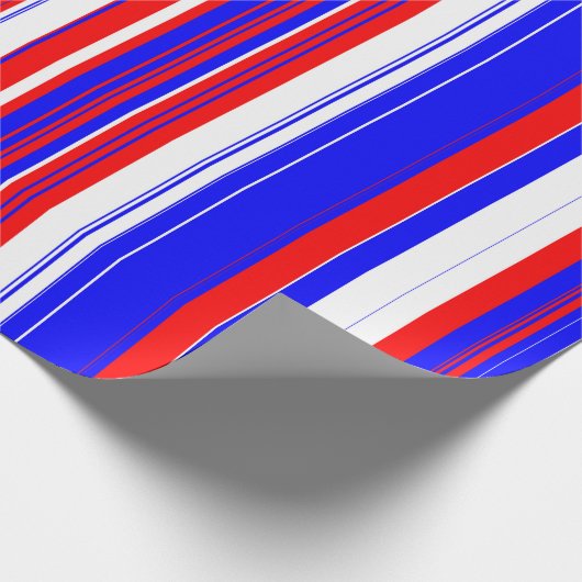 Papier Cadeau Blancs rouges et bleus (Coin)