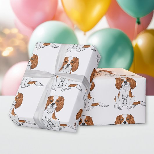 Papier Cadeau Blenheim Cavalier King Charles Spaniel Motif