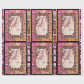 Papier Cadeau Blessures à la barbe Père Noël Noël victorien (Plat)