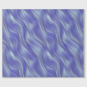 Papier Cadeau Bleu à bandes ondulées (Plat)