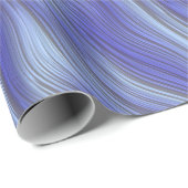 Papier Cadeau Bleu à bandes ondulées (Coin rond)